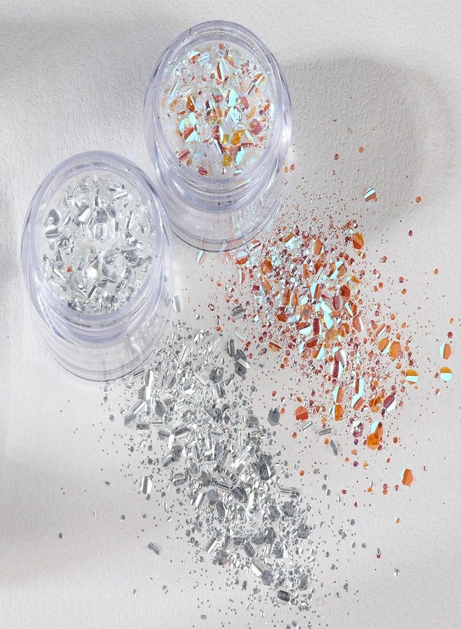 SWEET TREND 2 Boxes Holographic Nail Glitter Flakes Aurora Silver Irregular Nail Sequins Opal Chameleon Chunky Nail Decoration Nail Foil Manicure Accessories Nail Craft for Salon Art DIY - Image 5