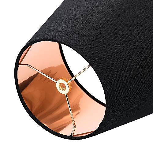 ALUCSET Small Lamp Shade, Barrel Fabric Lampshade for Table Lamp and Floor Light, 6x10x7.5 inch, Natural Linen Hand Crafted, Spider (Black/Gold) - Image 5