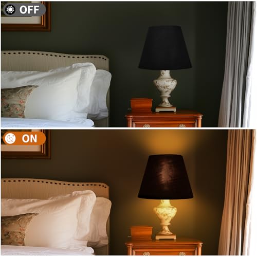 ALUCSET Small Lamp Shade, Barrel Fabric Lampshade for Table Lamp and Floor Light, 6x10x7.5 inch, Natural Linen Hand Crafted, Spider (Black/Gold) - Image 4