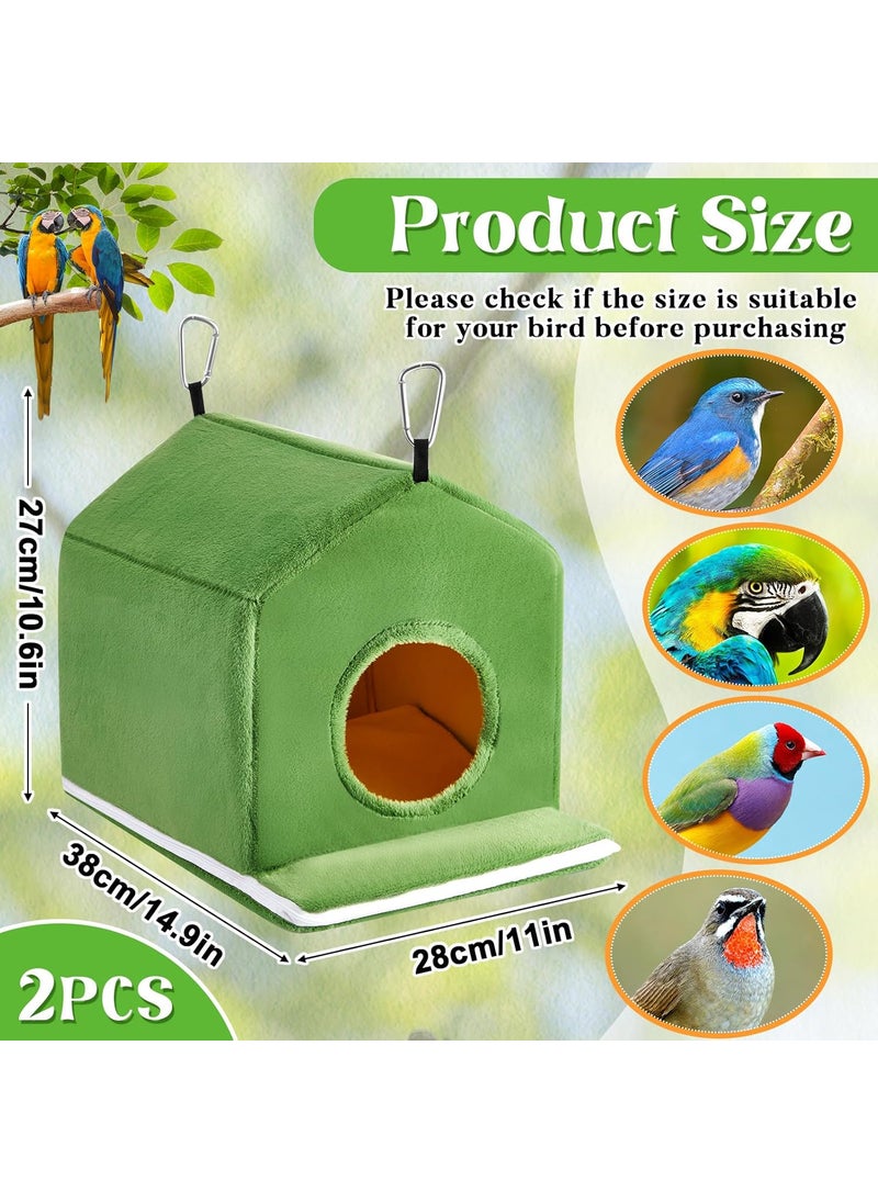 Spiareal Spiareal 2 Pcs Winter Warm Birds Nest House Plush Snuggle Bird Bed for Cage Sleeping Hanging Hammock Parakeet Bed Shed Hut Cage for Parrot Cockatiels Budgies Lovebird Macaw Accessories  - Image 3
