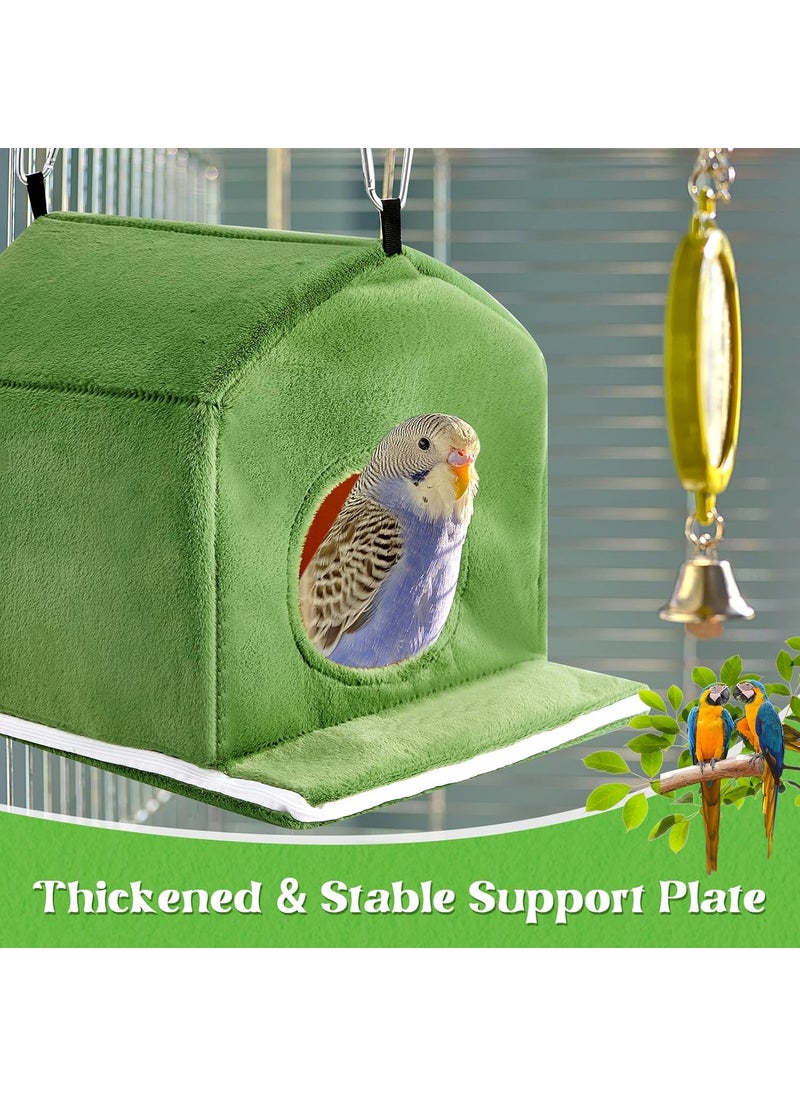 Spiareal Spiareal 2 Pcs Winter Warm Birds Nest House Plush Snuggle Bird Bed for Cage Sleeping Hanging Hammock Parakeet Bed Shed Hut Cage for Parrot Cockatiels Budgies Lovebird Macaw Accessories  - Image 2