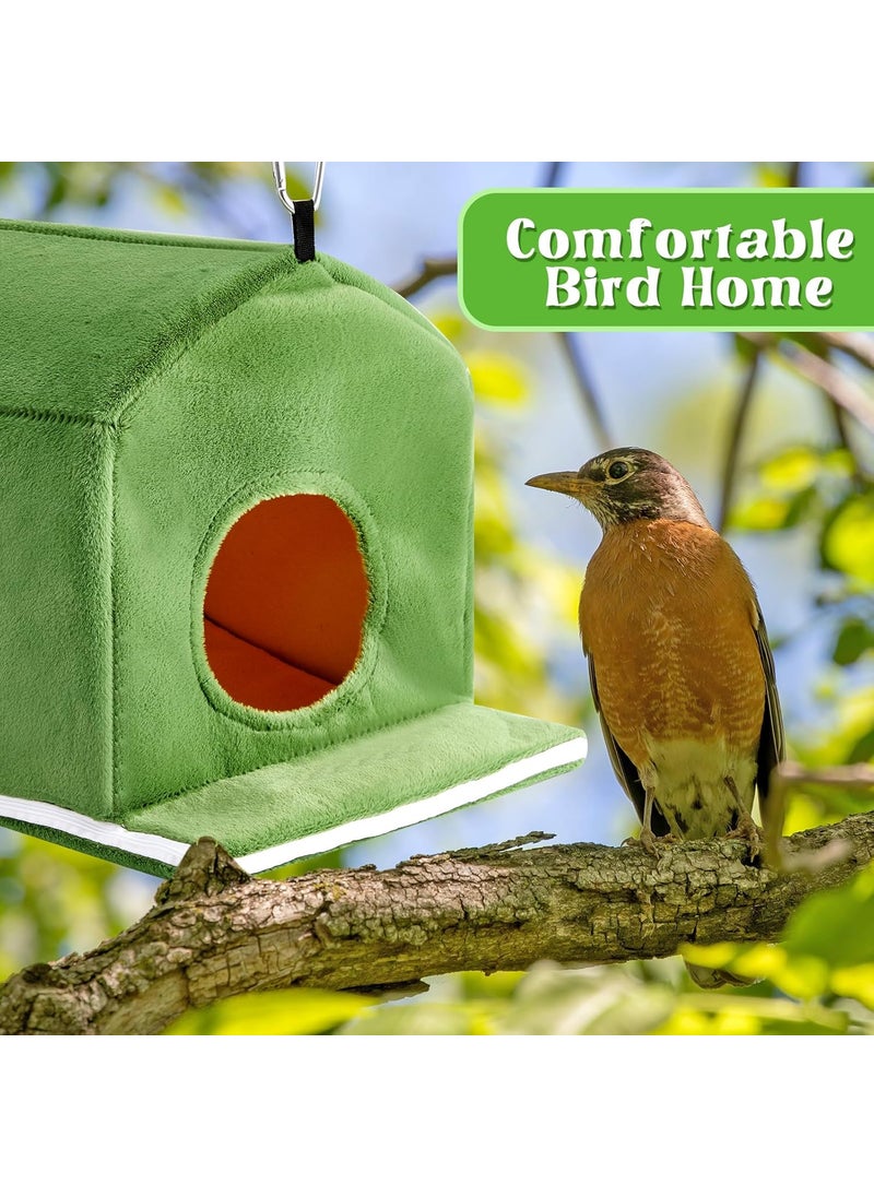 Spiareal Spiareal 2 Pcs Winter Warm Birds Nest House Plush Snuggle Bird Bed for Cage Sleeping Hanging Hammock Parakeet Bed Shed Hut Cage for Parrot Cockatiels Budgies Lovebird Macaw Accessories  - Image 5