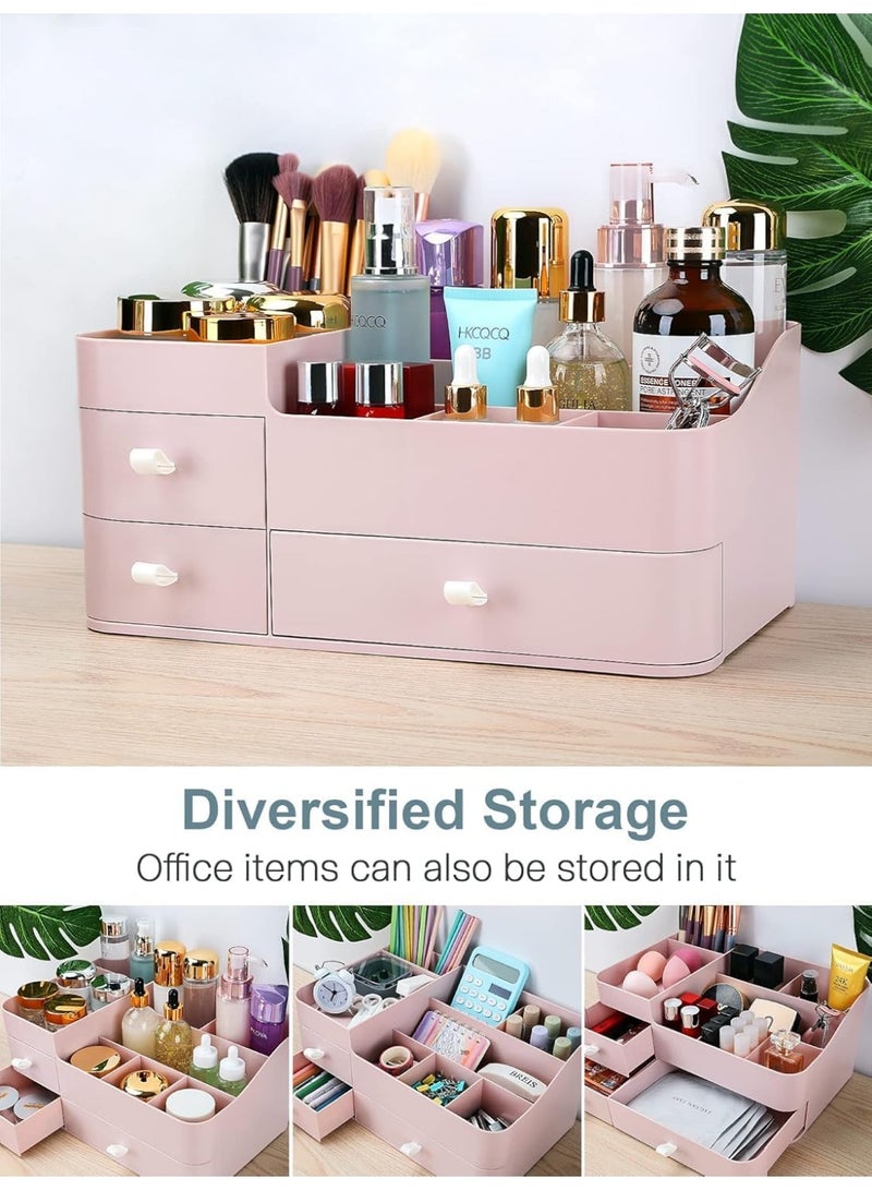 FALAHOM Makeup Organizer with Drawers,Large Capacity Countertop Organizer for Vanity,Bathroom and Bedroom Desk Cosmetics Organizer for Skin Care,Brushes, Eyeshadow, Lotions, Lipstick - Image 5