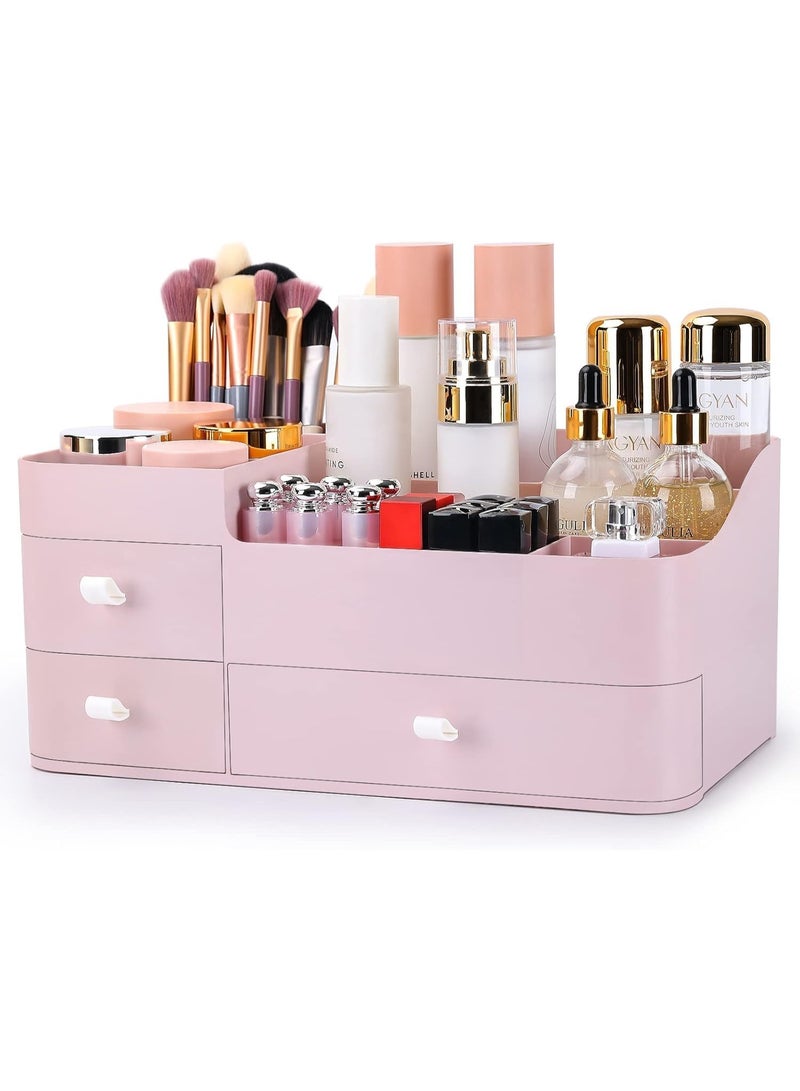 FALAHOM Makeup Organizer with Drawers,Large Capacity Countertop Organizer for Vanity,Bathroom and Bedroom Desk Cosmetics Organizer for Skin Care,Brushes, Eyeshadow, Lotions, Lipstick - Image 1