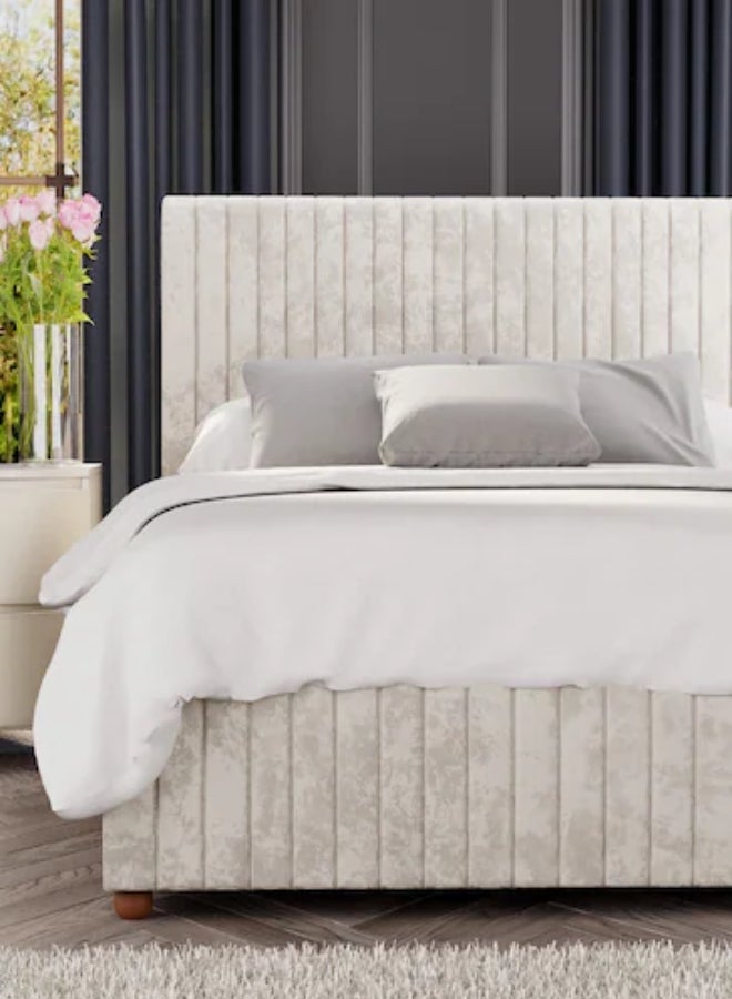 Bed and Mattress Home Harmony Haven Upholstered Super King Size ( Mattress Size 200 X 200 CM ) Dark Beige Color Bed Size 214 W X 208 L CM ( Mattress Sold Separately )  - Image 3