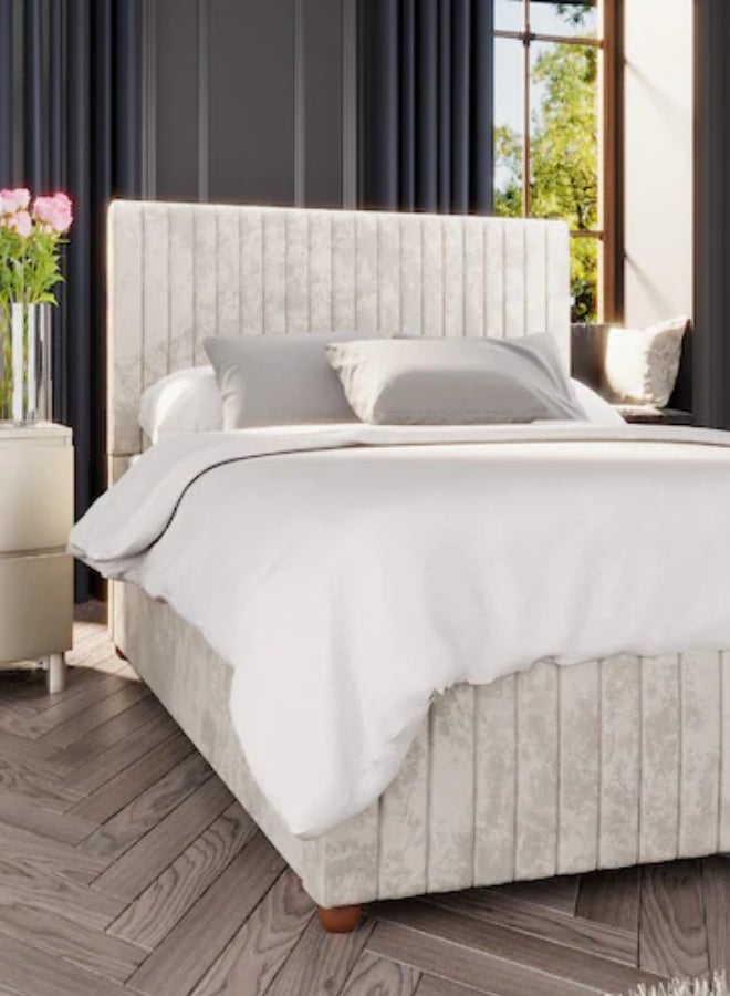 Bed and Mattress Home Harmony Haven Upholstered Super King Size ( Mattress Size 200 X 200 CM ) Dark Beige Color Bed Size 214 W X 208 L CM ( Mattress Sold Separately )  - Image 2