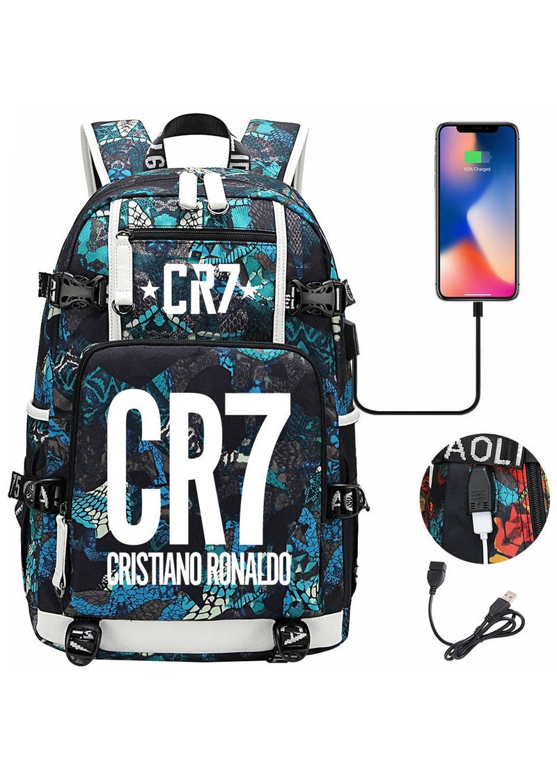 CR7 USB Printed Earphones For Youth Leisure Travel Backpack 