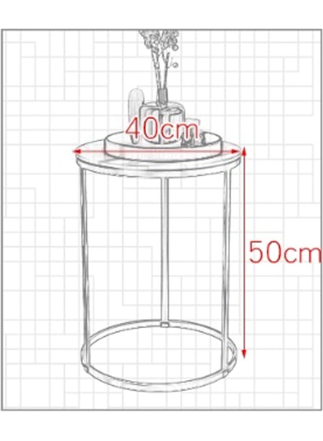 YINZUO Modern Marble Coffee Side Table with Metal Frame and Welding Joint, No Assembly Required, Elegant Tea Table for Living Room and Bedroom (Design 2) - Image 2