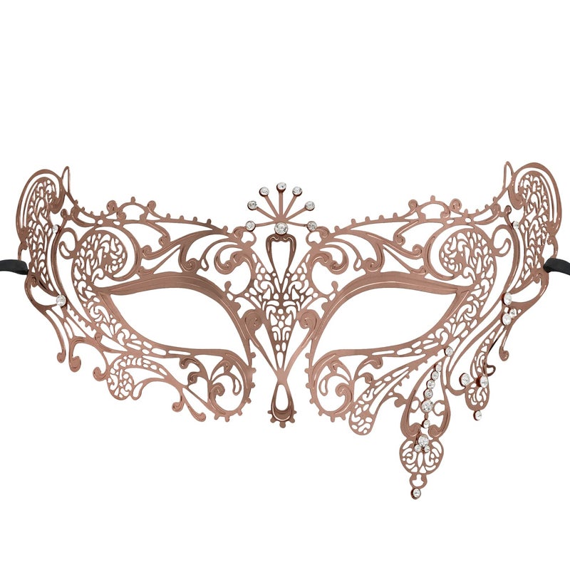 Thmyo Womens Laser Cut Metal Venetian Halloween Mardi Gras Party MaskRose gold 2 - Image 2