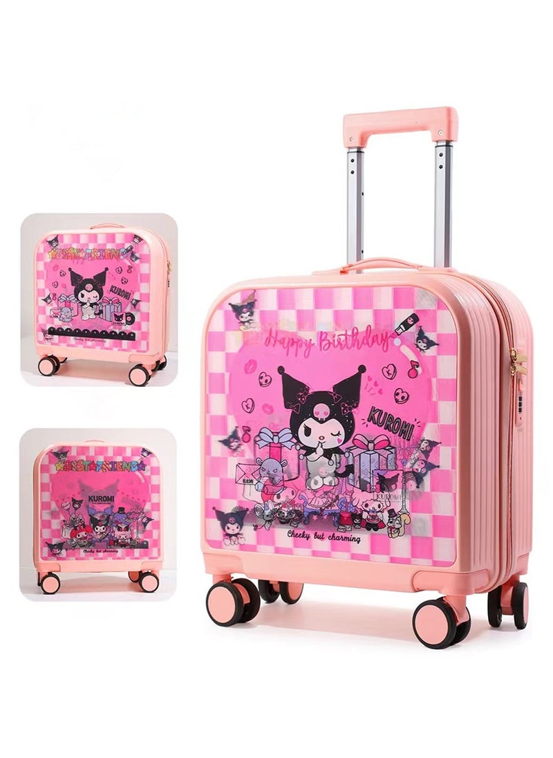 Golden Kids Luggage, 20 Inch Kids Lightweight 3D Trolley Bag, Suitcase with Cartoon Pattern, Travel Gift for Boys and Girls (Pink)  - Image 1