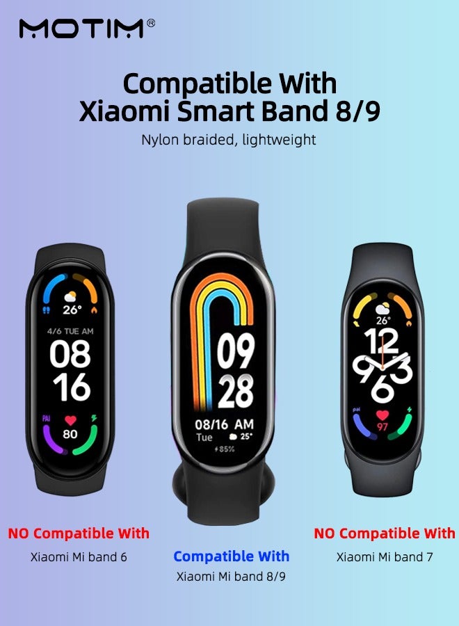 Motim 2 Pcs Nylon Strap Compatible with Xiaomi Mi Band 8/9/10, Adjustable Replacement Band for Men and Women  - Image 2