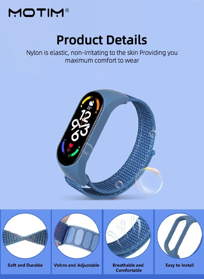 Motim 2 Pcs Nylon Strap Compatible with Xiaomi Mi Band 8/9/10, Adjustable Replacement Band for Men and Women  - Image 4