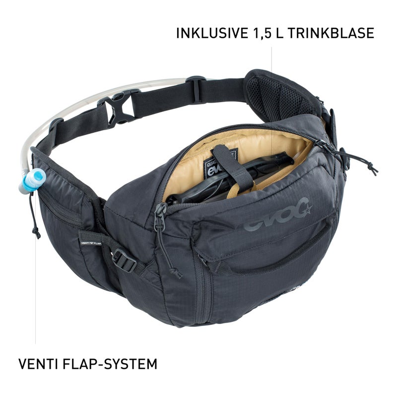 evoc HIP PACK 3, Black, incl. 1,5l hydration bladder - Image 3