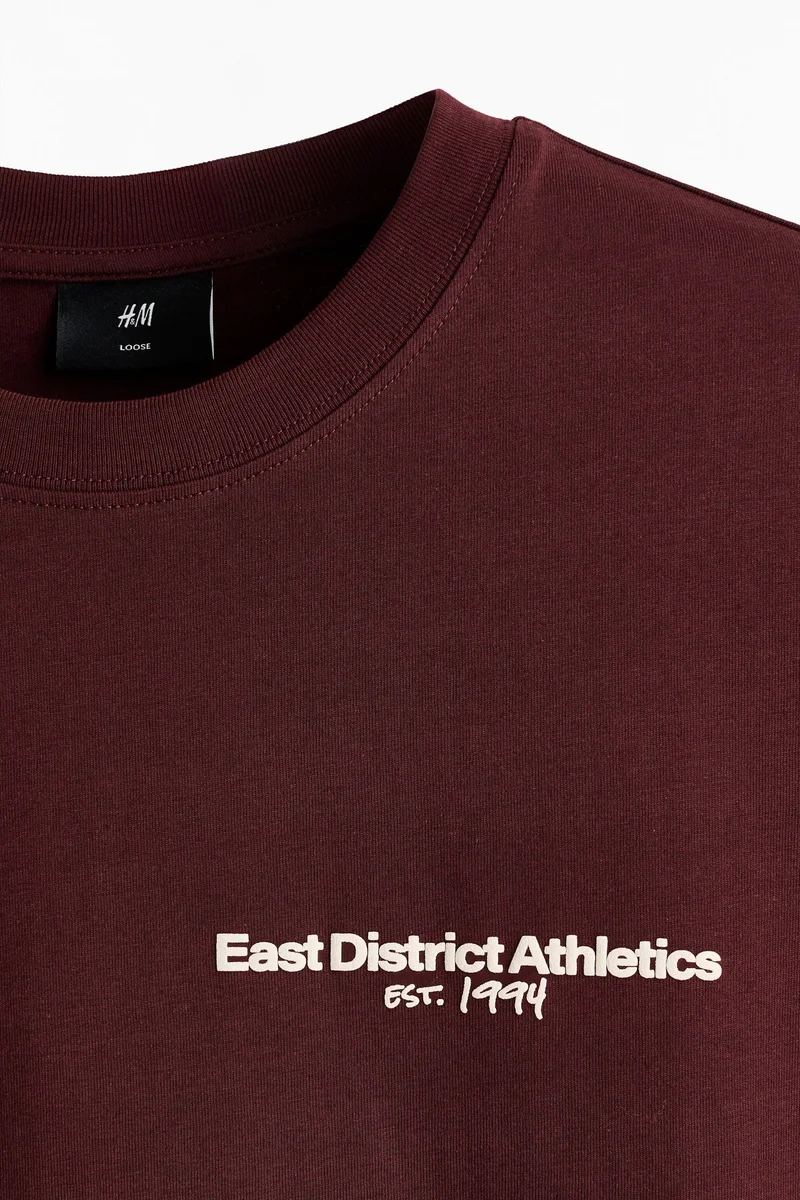 H&M  Loose Fit Printed T-shirt for Men | Best Price UAE