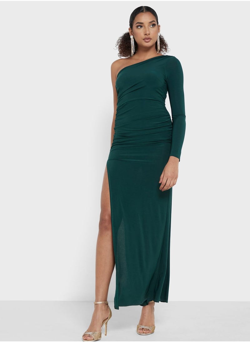 John Zack - One Shoulder Side Slit Dress - Image 1