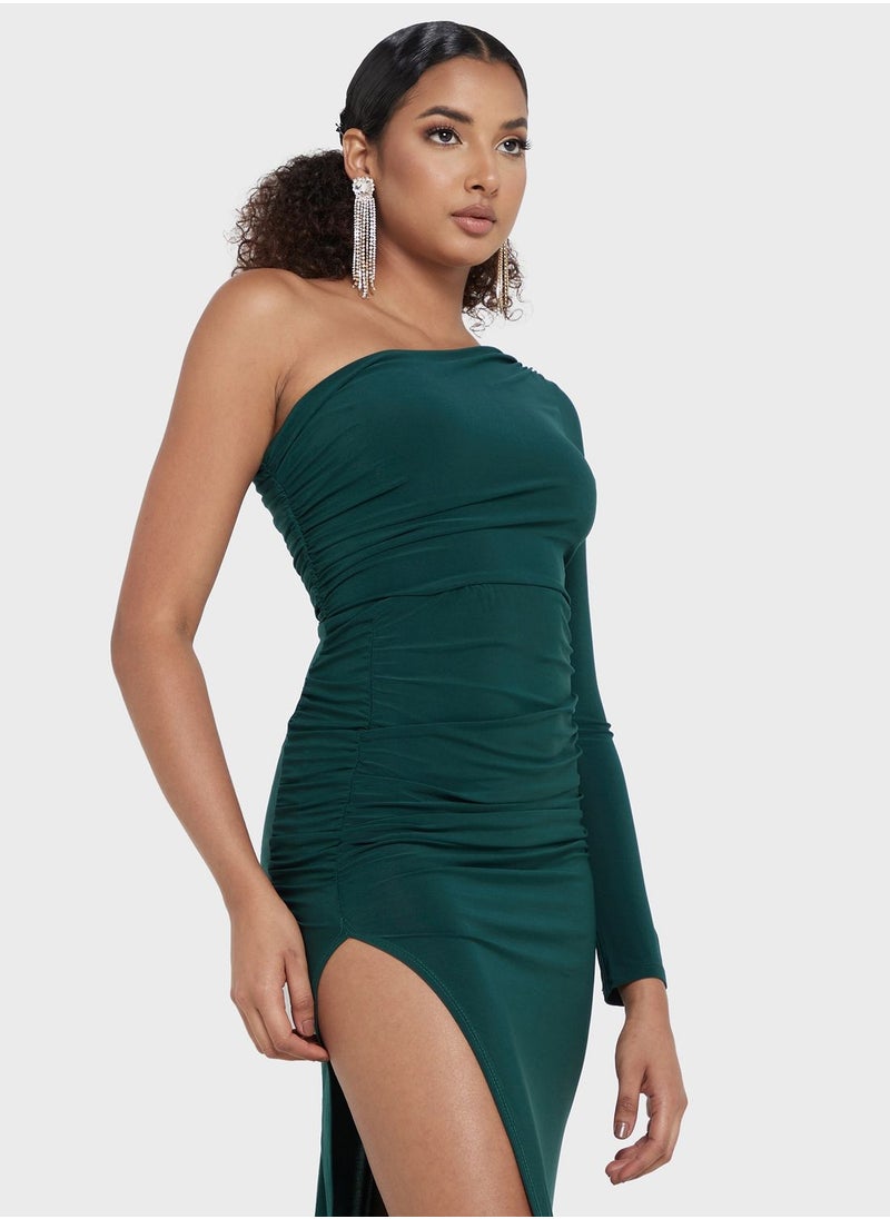 John Zack - One Shoulder Side Slit Dress - Image 1