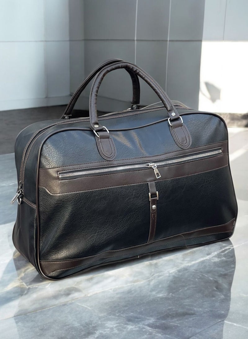 ORIYANA Stylish PU Leather Duffel Bag – Semi Circle Design, Spacious Travel Tote for Weekend Getaways, Durable Handheld Carry-On Luggage, Multi-Purpose for Short Trips - Image 5
