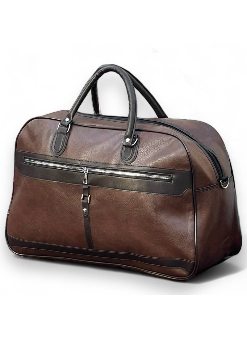 ORIYANA Stylish PU Leather Duffel Bag – Semi Circle Design, Spacious Travel Tote for Weekend Getaways, Durable Handheld Carry-On Luggage, Multi-Purpose for Short Trips - Image 1