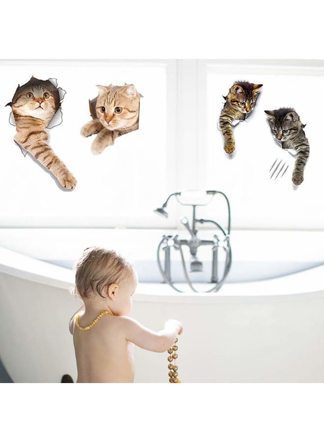 TTSAM 11PCS New 3D Removable Cartoon Animal Cats Large Wall Stickers, Easy to Peel Easy to Stick Safe on Painted Walls Cute Cat Decor Posters for Nursery Room Toilet Kitchen Offices - Image 5