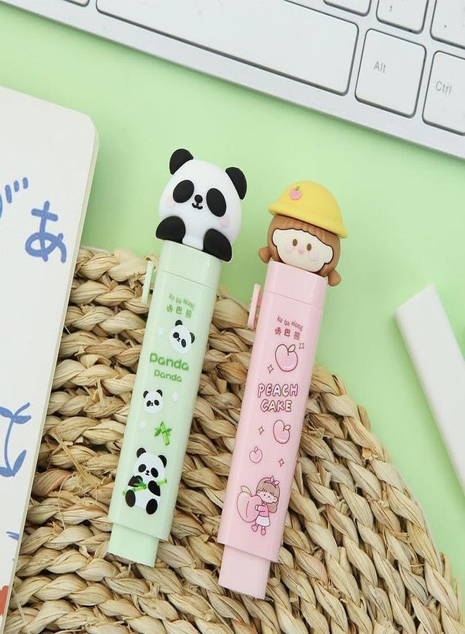 QQ Show 4 Pcs Cutter Shaped Eraser Set Expandable Pull Eraser Retractable Creative Pencil Erasers Cartoon Cute Eraser Stationary Set Fancy Erasers for Kids - Image 3