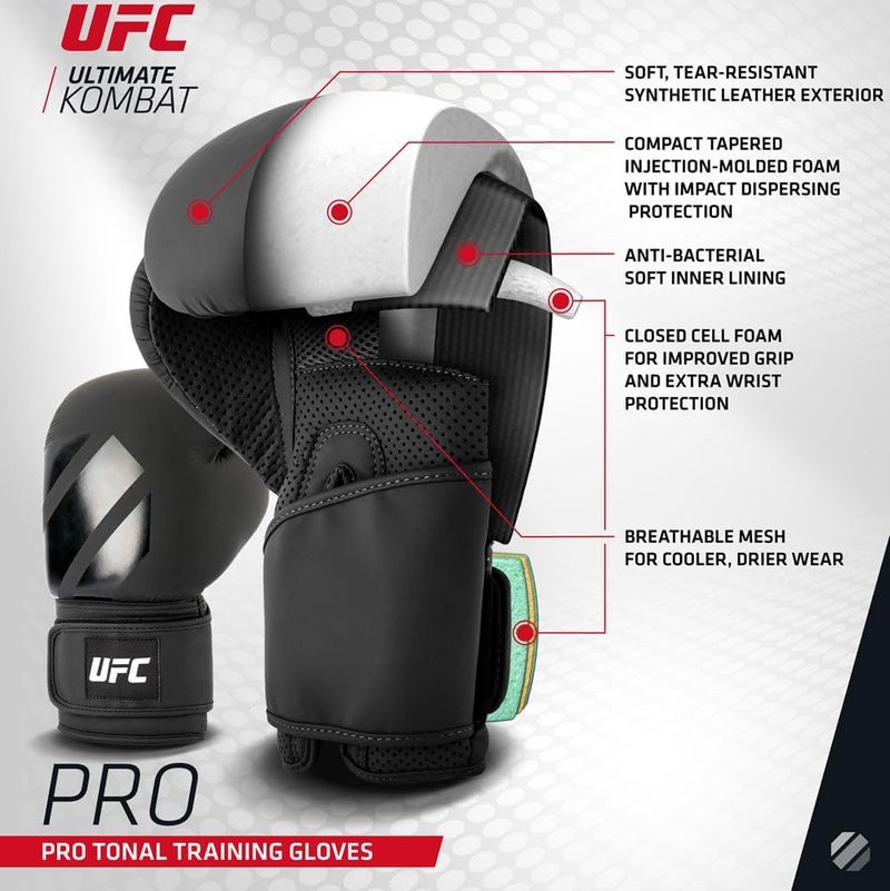 UFC TOT Boxing Training Gloves, 12 oz, Black - Image 3