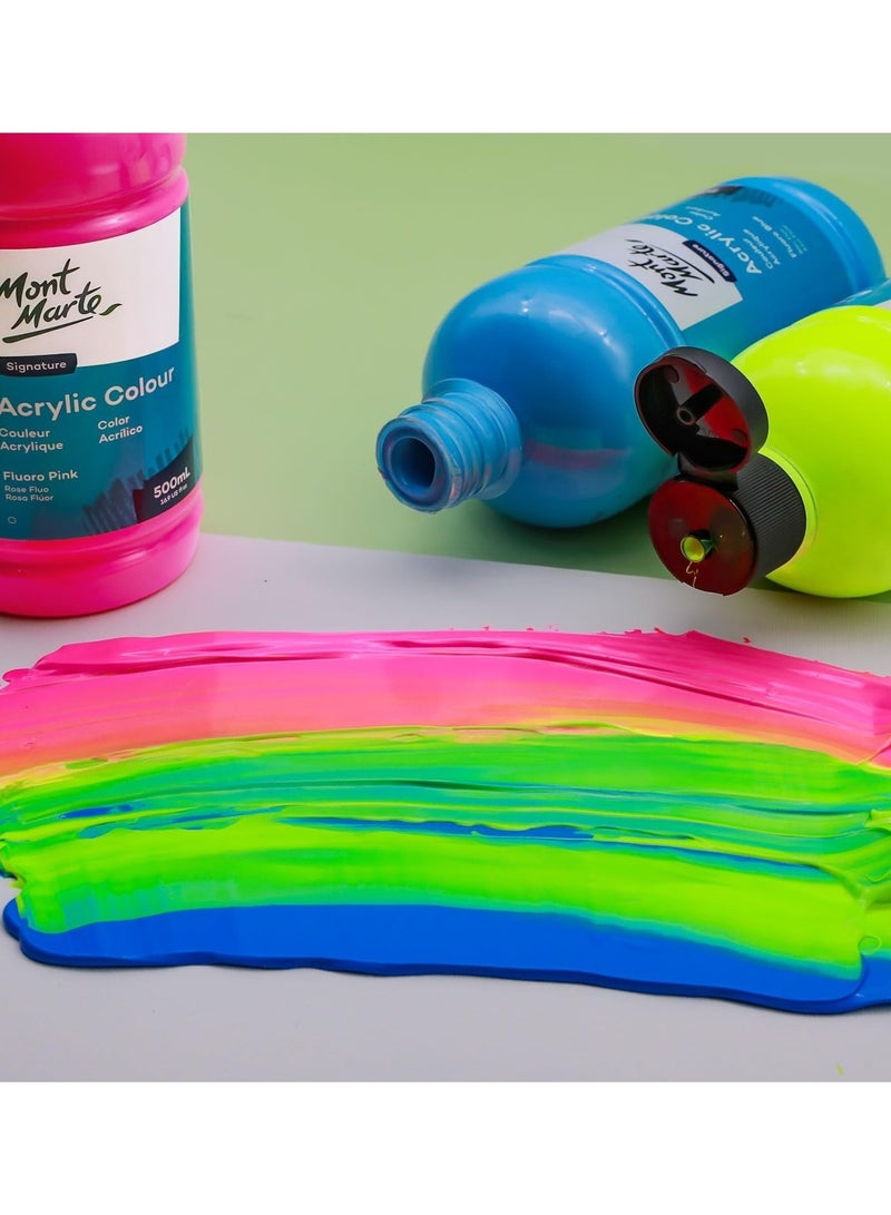 Mont Marte Signature Acrylic Colour 500ml Content Cerulean Blue - Image 3