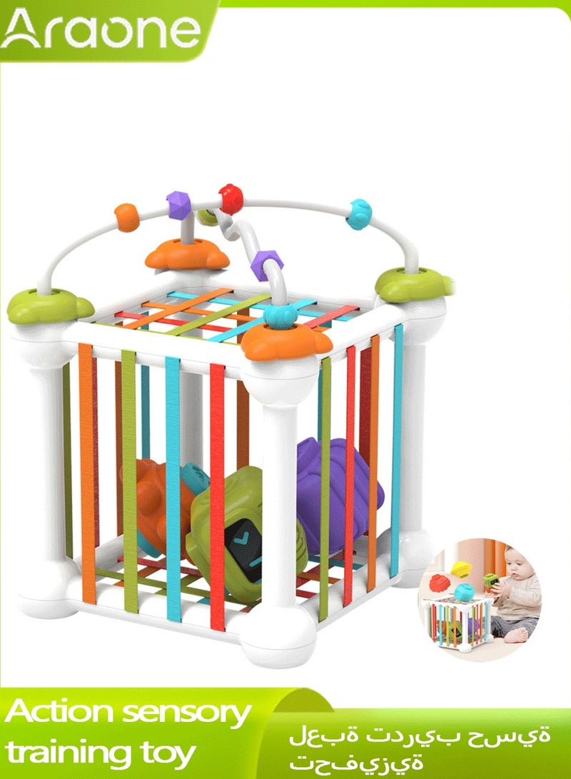 أَرَوْن لعبة تدريب الحواس الحركية، لعبة فرز الأطفال، تأتي مع ستة أشكال ملونة متعددة الحواس، مناسبة كهدية عيد ميلاد لتنمية الطفولة المبكرة والتعلم. - Image 1