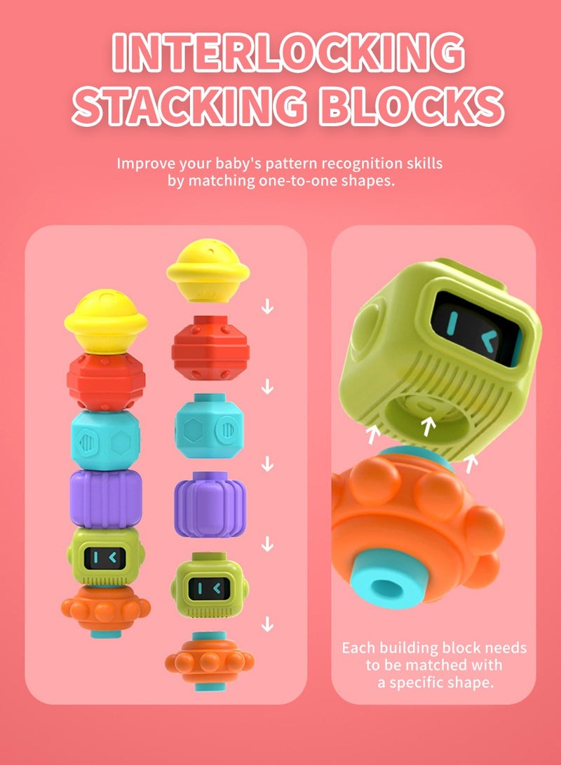 أَرَوْن لعبة تدريب الحواس الحركية، لعبة فرز الأطفال، تأتي مع ستة أشكال ملونة متعددة الحواس، مناسبة كهدية عيد ميلاد لتنمية الطفولة المبكرة والتعلم. - Image 4