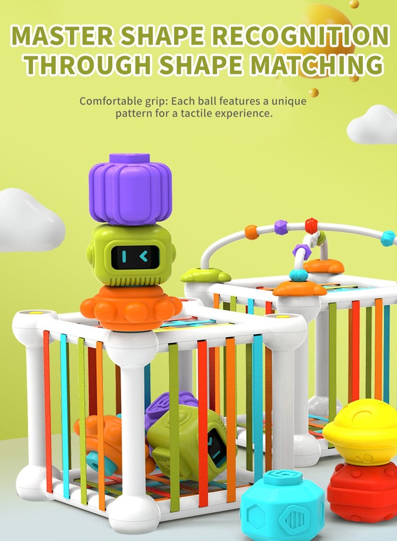 أَرَوْن لعبة تدريب الحواس الحركية، لعبة فرز الأطفال، تأتي مع ستة أشكال ملونة متعددة الحواس، مناسبة كهدية عيد ميلاد لتنمية الطفولة المبكرة والتعلم. - Image 5