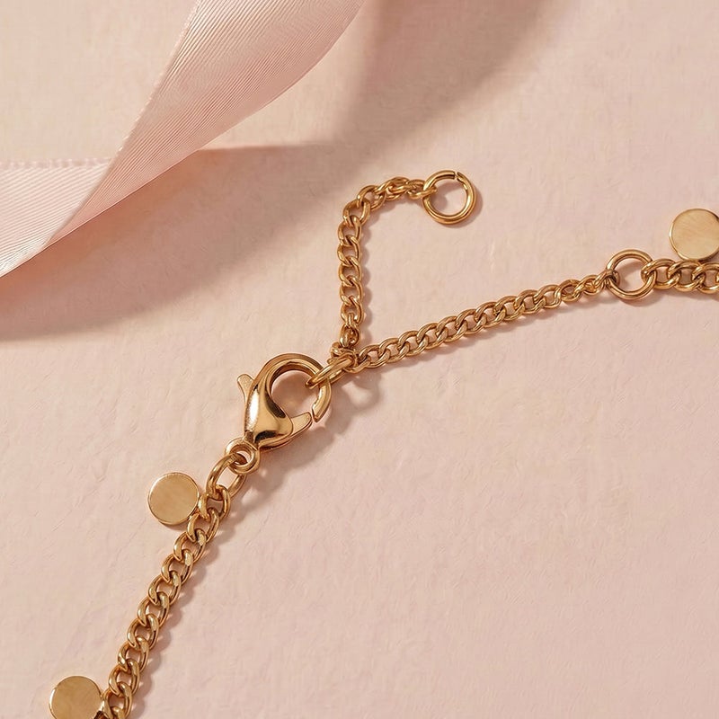 Palmonas 18K Gold Tone Plated Celestial Coin Drop Cascade Necklace For Women - Waterproof & Anti-Tarnish - Image 3