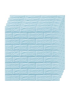 DRAMA HOME 3D Brick Design Waterproof Wall Covering Wallpaper Light Blue 70 x 77centimeterX10PCS  - Image 1