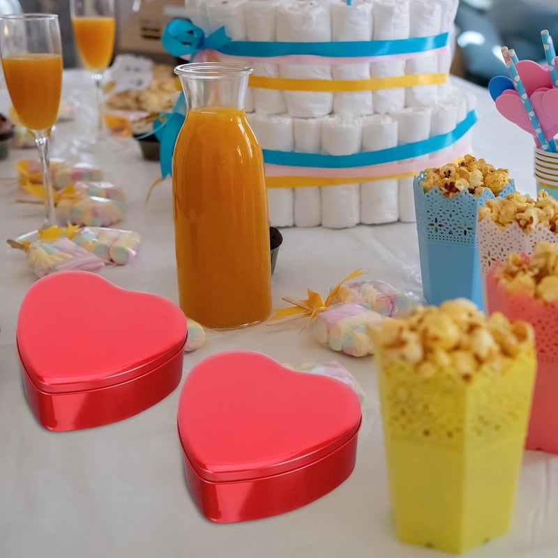 PATKAW Heart Shaped Tinplate Candy Boxes 10pcs Large Red Treat Container Party Storage Decorative Empty Wrapping Boxes for Valentine’s Day Wedding Favors - Image 5