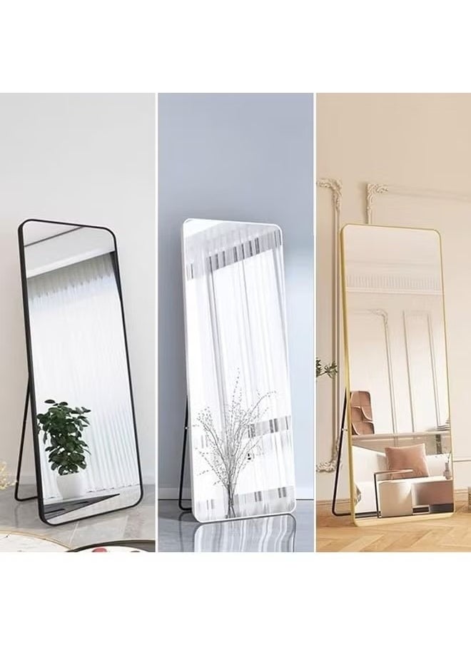 Furniture Factory Full Length Mirror 155X45Cm, Floor Mirrors With Aluminum Alloy Frame Free-Standing Leaning Large Bedroom Dressing Mirror, Full Body Mirror With Stand For Living Room,Bedroom,Black  - Image 2