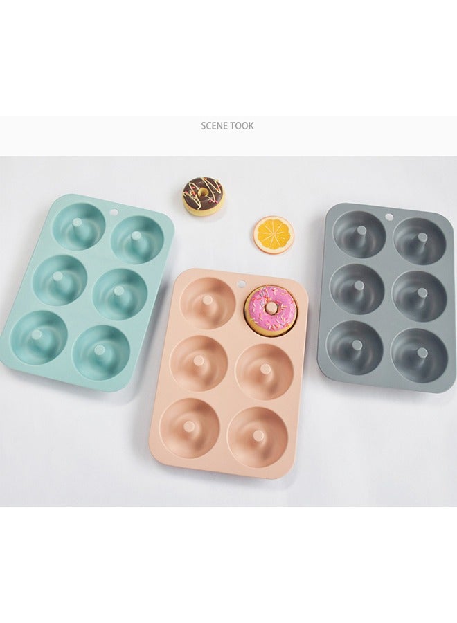 Silicone Donut Mould 6 Compartment Cake Mould Chocolate Mould Baking Tools Baking Mould, Blue - Image 3