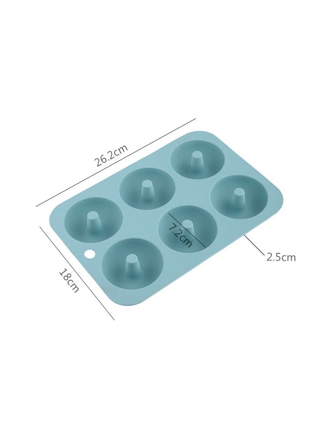 Silicone Donut Mould 6 Compartment Cake Mould Chocolate Mould Baking Tools Baking Mould, Blue - Image 4