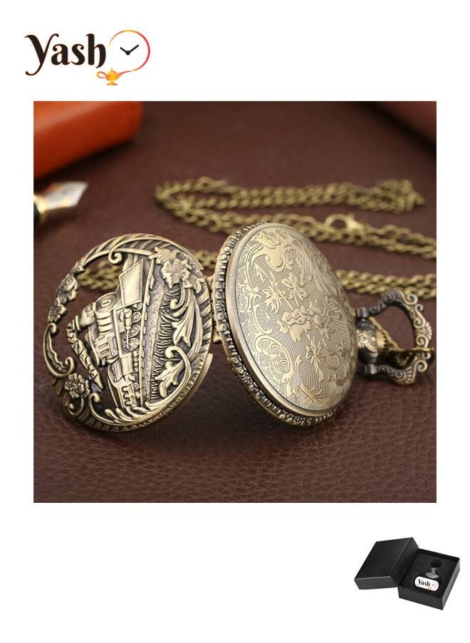 YASH - Yash Train Design Quartz Pocket Watch - Image 1