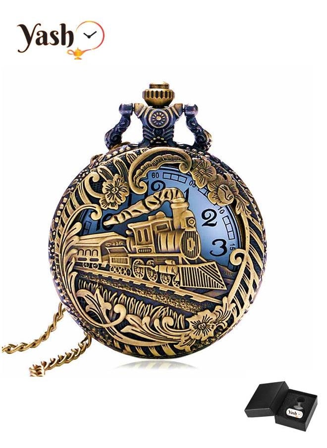 YASH - Yash Train Design Quartz Pocket Watch - Image 1