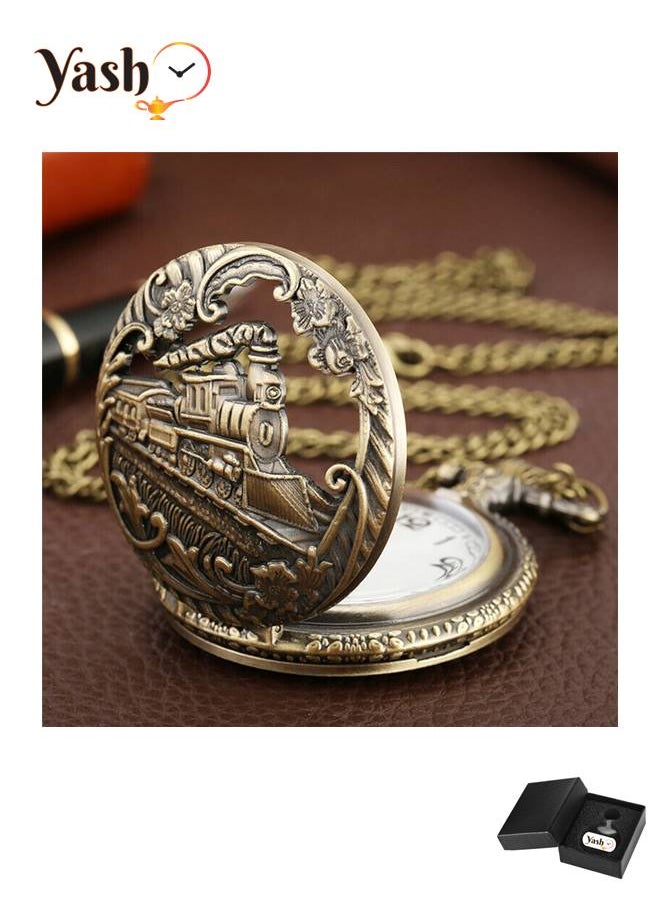 YASH - Yash Train Design Quartz Pocket Watch - Image 1