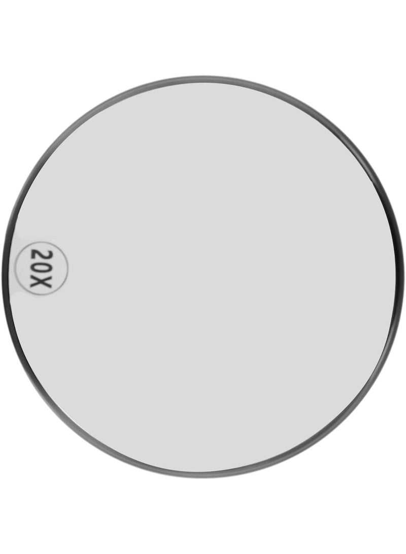 20X Magnifying Mirror Compact Makeup Mirror for Bathroom Travel Round Mirror for Travelers Black - Image 5