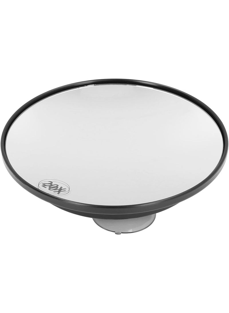 20X Magnifying Mirror Compact Makeup Mirror for Bathroom Travel Round Mirror for Travelers Black - Image 1
