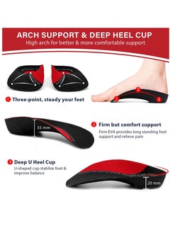 KASTWAVE Plantar Fasciitis Arch Support Insole For Men Women And Children 3/4 Length Orthopedic Insole For High Arch Flat Foot Hyperpronation Heel Pain Relief Heel Pad Size M6.5-8.5/W7.5- 9.5  - Image 3