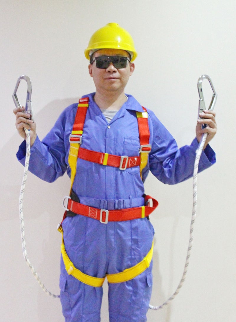 Kingroy Full body safety harness with waist protection, shock absorber 2 rope and 2 big safety hook, 6 point adjustable - Image 2