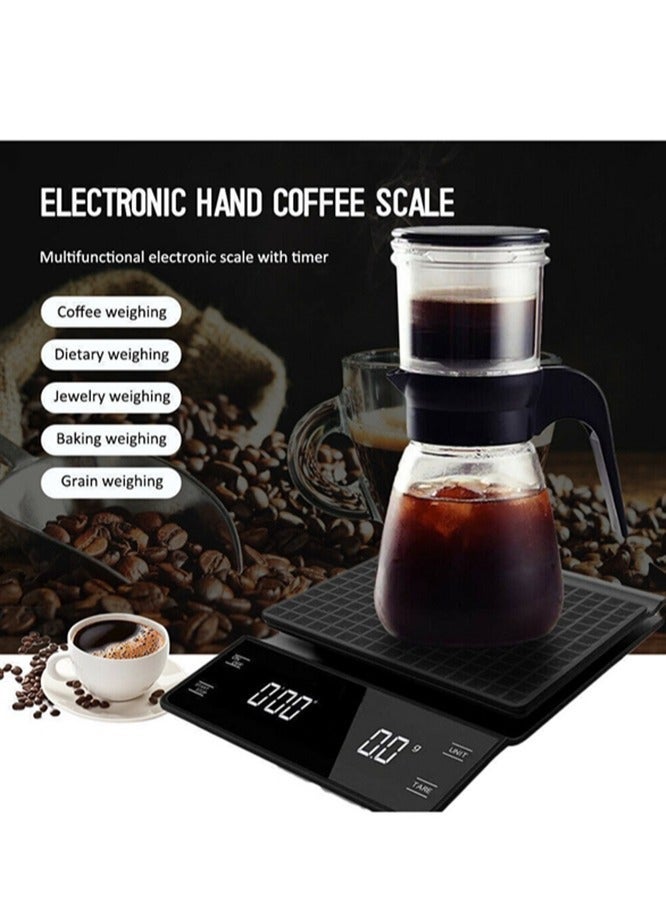 ELFSA Digital Coffee Scale with Timer and LCD Display – Pour Over V60 Drip Scale, Waterproof Mat, Up to 3000g for Brewing and Baking - Image 4