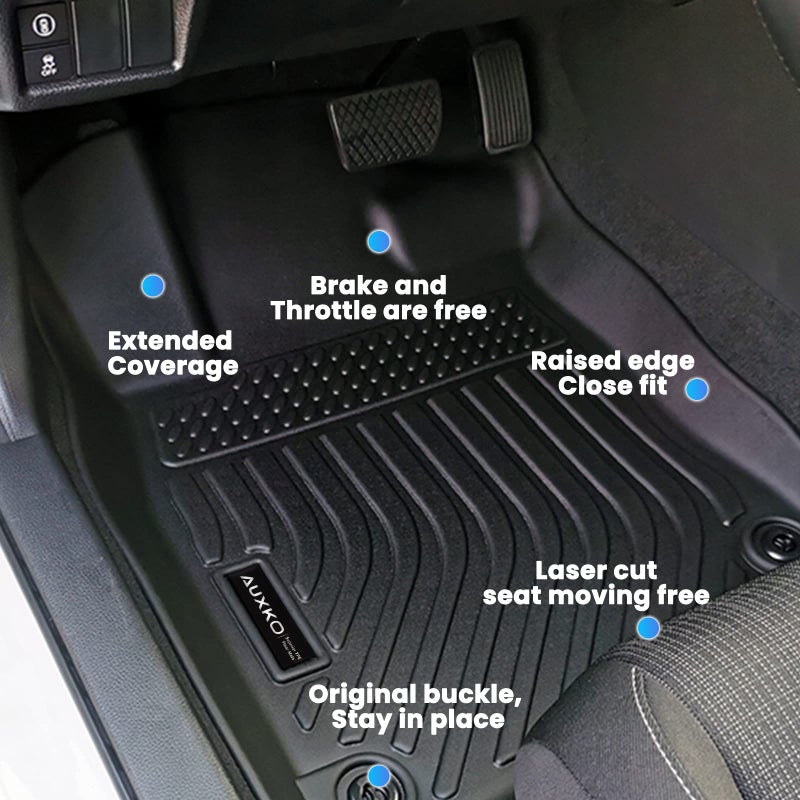 AUXKO All Weather Floor Mats for Honda Civic 2026 2025-2022 Sedan Hatchback Si(Include Sport|2nd Row with&w/o USB Port|Not for Hybrid) Acura Integra 2023-2026 Liners All Season Odorless Anti-Slip - Image 5