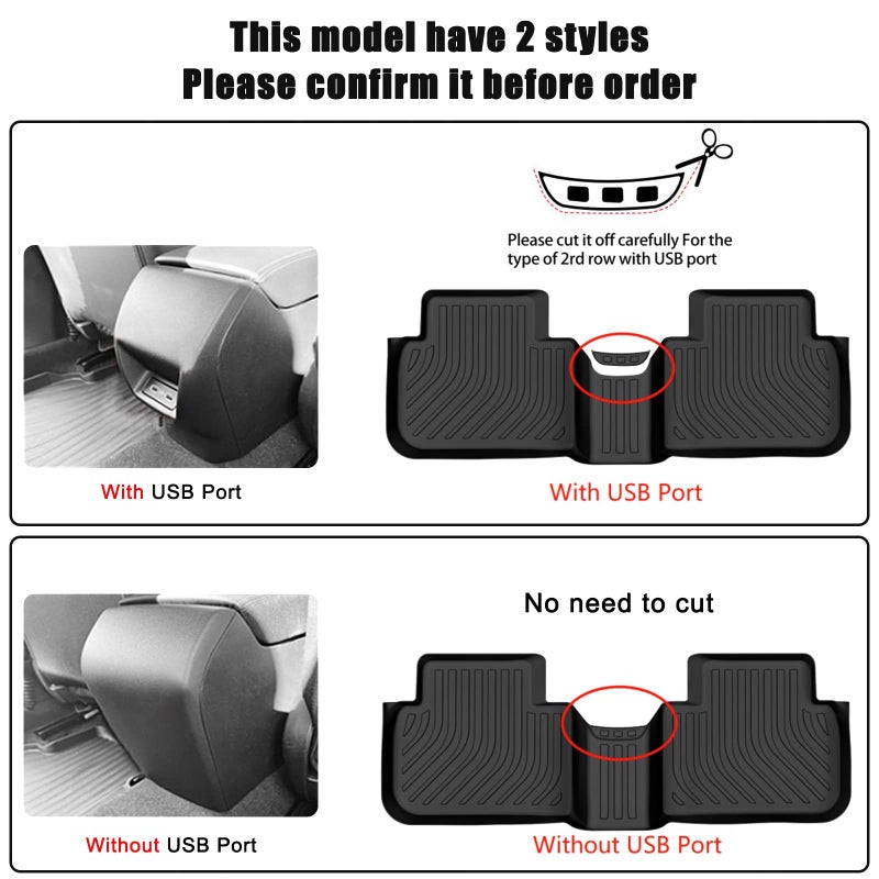 AUXKO All Weather Floor Mats for Honda Civic 2026 2025-2022 Sedan Hatchback Si(Include Sport|2nd Row with&w/o USB Port|Not for Hybrid) Acura Integra 2023-2026 Liners All Season Odorless Anti-Slip - Image 3