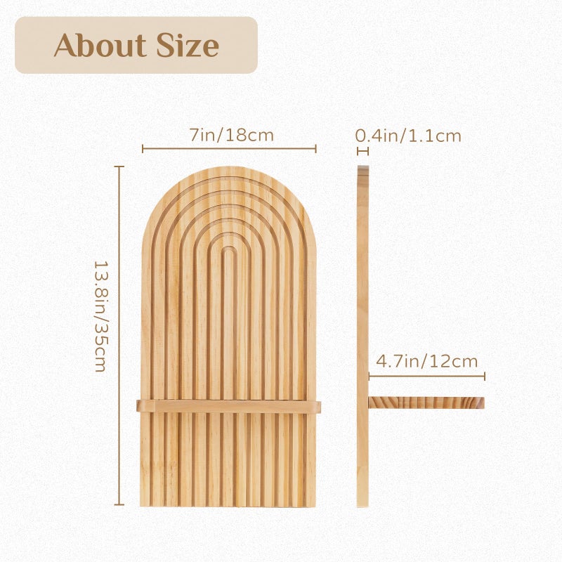 Walasis Boho Wall Decor Set of Two - Natural Modern Minimalist Mid Century Wall Candle Holder for Living Room - Wood Bohemian Decor for Bathroom Nursery Bedroom - Image 3