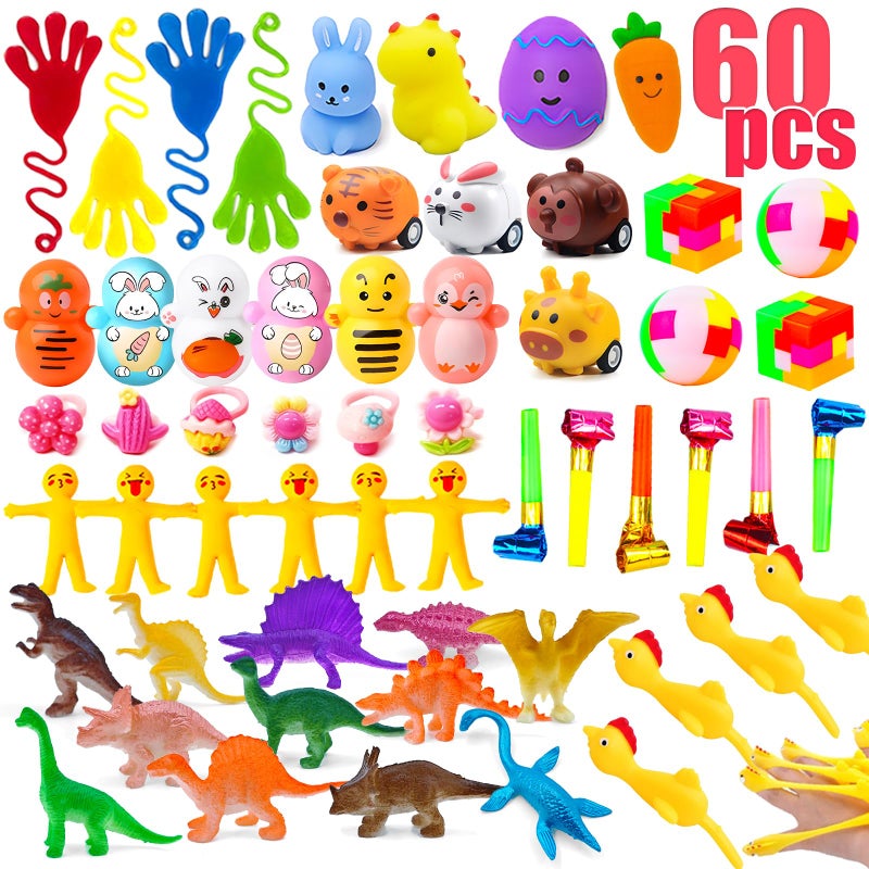 GOAUS Easter Egg Fillers Party Favors for Kids 60 Pcs Small Toys Prizes Bulk Goodie Bags Stuffers Treasure Box Toys for Classroom Prize Box Birthday Goody Bag - Image 3