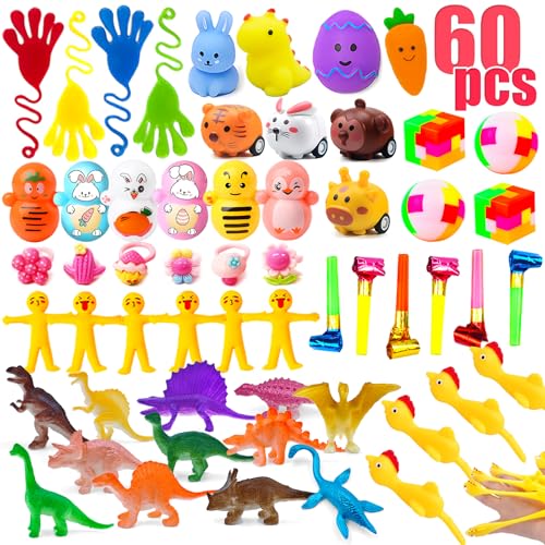 GOAUS Easter Egg Fillers Party Favors for Kids 60 Pcs Small Toys Prizes Bulk Goodie Bags Stuffers Treasure Box Toys for Classroom Prize Box Birthday Goody Bag - Image 1