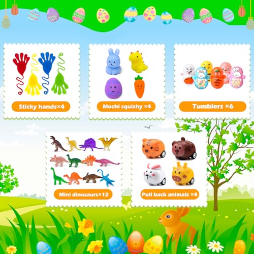 GOAUS Easter Egg Fillers Party Favors for Kids 60 Pcs Small Toys Prizes Bulk Goodie Bags Stuffers Treasure Box Toys for Classroom Prize Box Birthday Goody Bag - Image 5