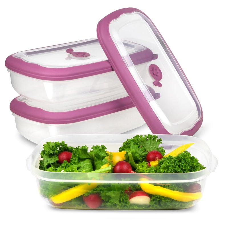 Tribello Plastic Food Storage Containers With Lids  53 Oz Airtight Container Box For Food Storage Meal Prep Freezer Microwave And Dishwasher Safe Steam Vent Lids BPAFree  3 Pack